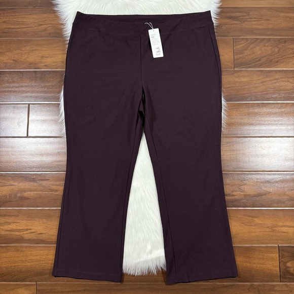 Eileen Fisher Women's Plus Size 1X Cassis Washable Crepe Ankle Pull On‎ Pants